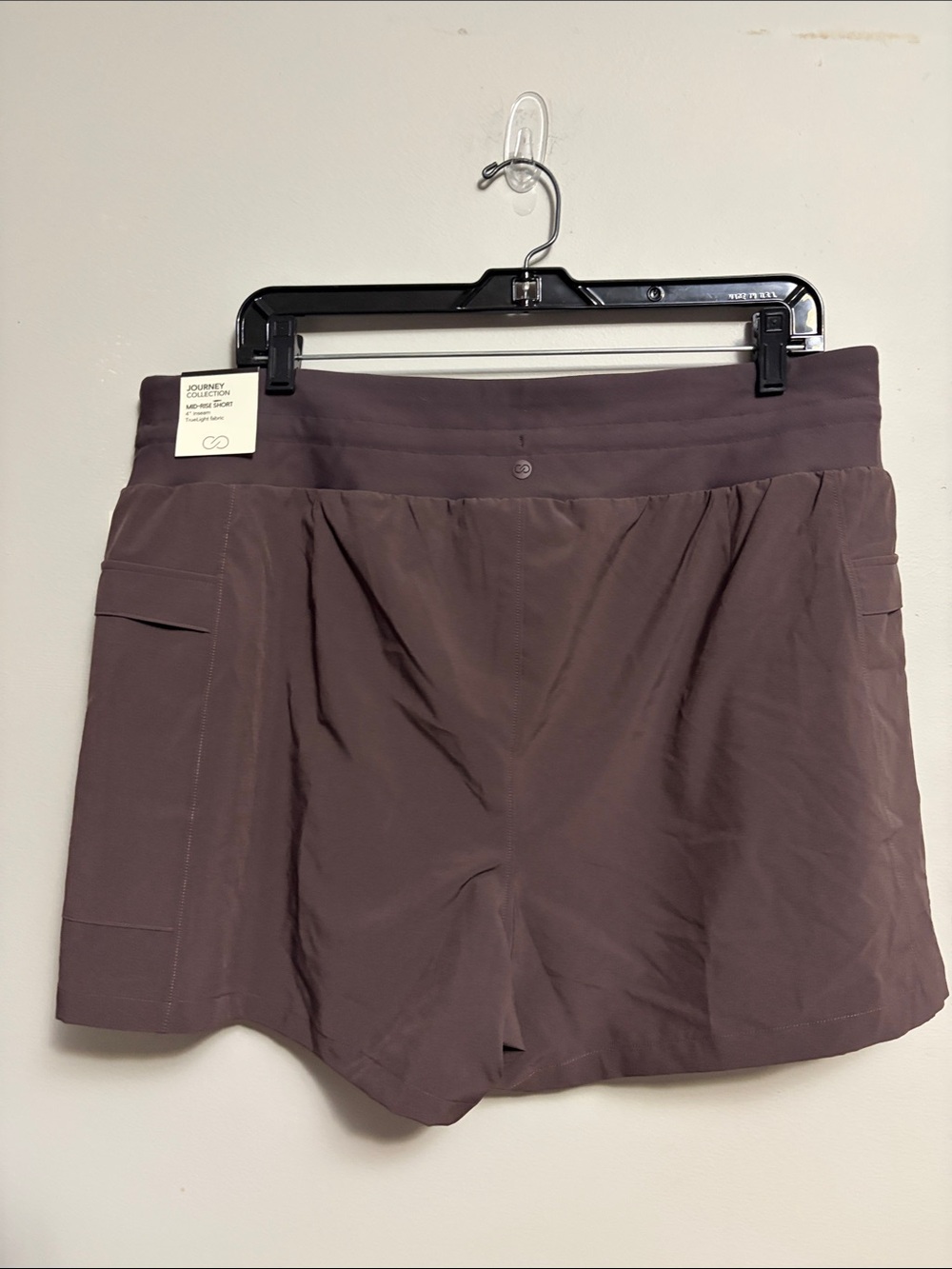 Calia Truelight Women's Drawstring Athletic Cargo Shorts Brown XL Mid Rise - Picture 4 of 5